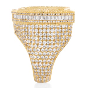 Bague de fête en moissanite VVS et diamant rond en argent 925 pour homme Bague de champion Hip Hop personnalisée - Product Image 6