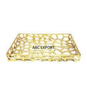 ชุดถาดอาหารสแตนเลสสีทองและสีเงิน2ชิ้นถาดเสิร์ฟอาหารดีไซน์ทันสมัยสำหรับงานแต่งงานงานเลี้ยง - Product Image 4