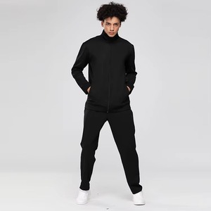 Chaquetas deportivas de poliéster de alta calidad para hombre Chaquetas de cuello alto con logotipo personalizado de pista de rayas lisas al por mayor - Product Image 5