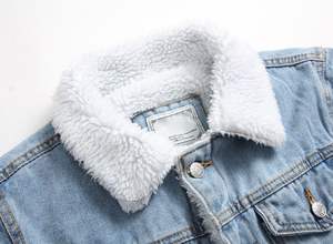 Top Selling <b>Sherpa</b> Denim Jacket For <b>Men's</b> Stylish Cotton Jeans Jacket Turn Down Neck Button Up Winter Denim Jackets For <b>Men</b> - Product Image 5