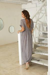 Vestido de Algodón Estampado a Mano para Mujer, Vestido Largo Estampado a Mano, Ropa de Verano, Túnica Informal, Holgado y Cómodo - Product Image 3