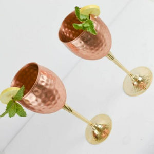 Copper <b>Goblet</b> with Hammered and Engraved Design Perfect for Home Hotel and Bar Wine Serving Supplies - Product Image 6