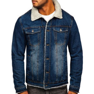 Vente directe d'usine Veste en jean lourd avec col Sherpa rabattu Vestes pour hommes, Vestes pour hommes, Veste pour homme - Product Image 4