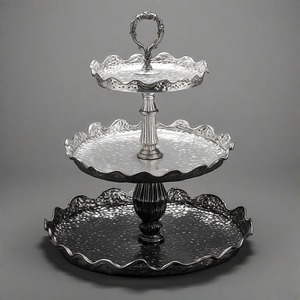 TriTartStand Lightweight 2-Tier <b>Cake</b> <b>Stand</b> in Marble <b>White</b> Ins Style Home Decor for Weddings and Parties <b>Cake</b> Tools - Product Image 3