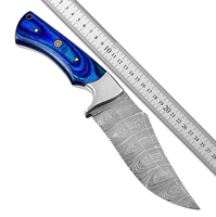 Couteau de chasse et de camping à lame fixe en acier Damas de qualité industrielle, personnalisable OEM, ultra-affûté, avec étui Dollar - Offre Spéciale