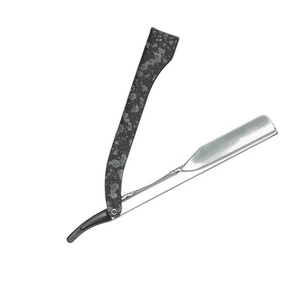 Rasoir à bord droit de barbier avec finition miroir Rasoirs de salon de beauté en acier inoxydable pour le visage et le corps Poignée fantaisie - Product Image 5