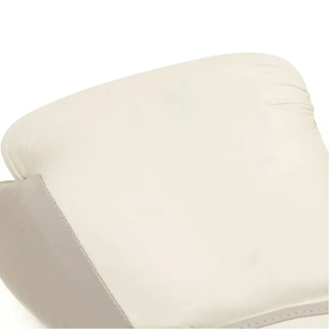 Gants de boxe en cuir MB personnalisés en gros, couleur contrastée blanc/gris clair, fermeture à boucle en cuir PU, gants d'entraînement - Product Image 3
