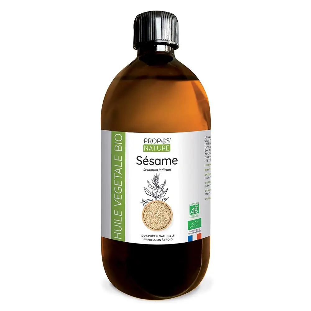 Sesamolie-Sesamum Indicum-Biologische Gecertificeerde Plantaardige Olie-500Ml