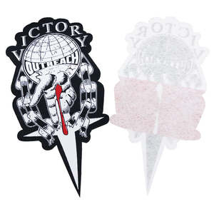 แผ่นผ้ากำมะหยี่ปักโลโก้ผ้านอนวูฟเวนเป็นมิตรกับสิ่งแวดล้อมแผ่นตกแต่งซับลิเมชัน PU แบบมีตะขอรีด - Product Image 3