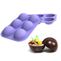 Moule à chocolat rond 6 cavités outils de cuisson en silicone moule à chocolat en silicone demi-boule
