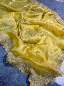 Sari indien Bollywood le plus vendu, look riche, fantaisie, ethnique, tissu lourd et doux, tendance, export, dernière collection exclusive, vêtements de soirée pour femmes - Product Image 5