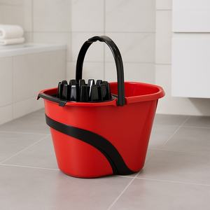 Juego completo de limpieza de plástico PP con escurridor, sistema de cubo multiusos de 17 LT y 4 ruedas, duradero para más de 20,000 ciclos, fregado eficiente de pisos para el hogar - Product Image 5