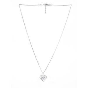 Collar con Colgante de Corazón Chapado en Platino y Rodio con Zirconia y Detalles en Oro Rosa - Product Image 4