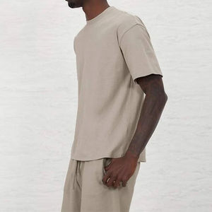 Mode goutte épaule hommes t-shirts personnalisé 280gsm 300gsm 320gsm t-shirts poids lourd surdimensionné coton O cou t-shirts - Product Image 4