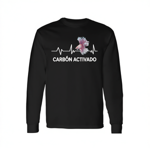 T-shirt à manches longues unisexe col rond avec impression numérique motif Cœur de Poisson Betta – Design promotionnel pour adulte - Product Image 2