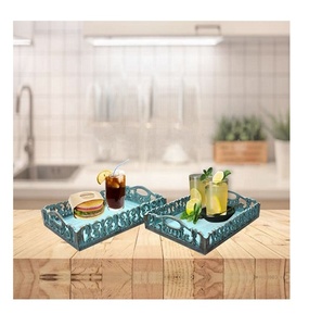 Plateau de service en bois d'acacia le plus vendu, table basse décorative pour salon, hôtel, restaurant pour Noël - Product Image 6