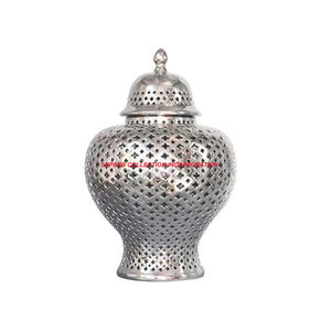 Tarro de jengibre estampado de cebra verde y blanca en gran oferta hecho a mano - Product Image 6