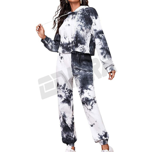 Conjunto de sudadera con capucha y pantalones de chándal para mujer, ropa de descanso de dos piezas con hombros caídos, aspecto acogedor y atrevido para días fríos o estilo callejero - Product Image 1