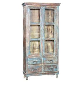 Buffet en bois massif de récupération 2 portes 4 tiroirs étagère de rangement de vaisselle pour entrée salon cuisine meubles de maison - Product Image 1