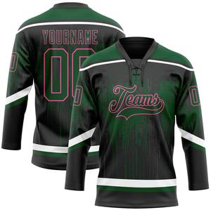 Maillot de hockey sur glace personnalisé en gros avec nom et numéro d'équipe, 100% polyester, impression numérique, séchage rapide, unisexe, adulte, service OEM - Product Image 3
