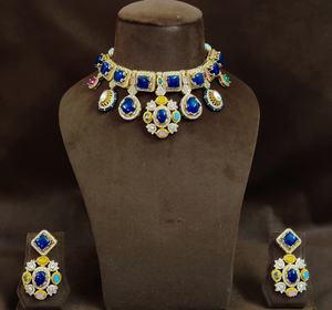 Conjunto de Collar de Alta Calidad Inspirado en Polki Sabyasachi, Estilo Lujoso, Perfecto para Bodas, Ocasiones Festivas y Fiestas - Product Image 1