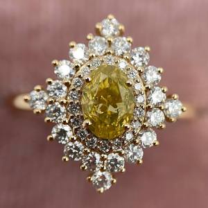 VS1 doble halo brida estilo clásico CVD canario amarillo 1,65 Ct corte ovalado anillo de compromiso de diamante cultivado en laboratorio para fiesta de boda - Product Image 6