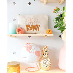 กระเป๋าเครื่องสำอางผ้าแคนวาสขนาดใหญ่ ใส่ของได้เยอะ  แบบสบายๆ  เป็นมิตรกับสิ่งแวดล้อม  กระเป๋าใส่เครื่องสำอางแบบนุ่มสำหรับเดินทาง  ลายตัวอักษรชายหาด  พกพาสะดวก - Product Image 3