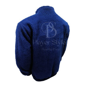 Sudadera con Capucha de Forro Polar Sherpa Azul Marino de Alta Calidad, Corte Regular, Invierno, Logotipo Personalizado Bordado, Diseño de Jugador, Aplique, Teñido Liso, Color Sólido - Product Image 4