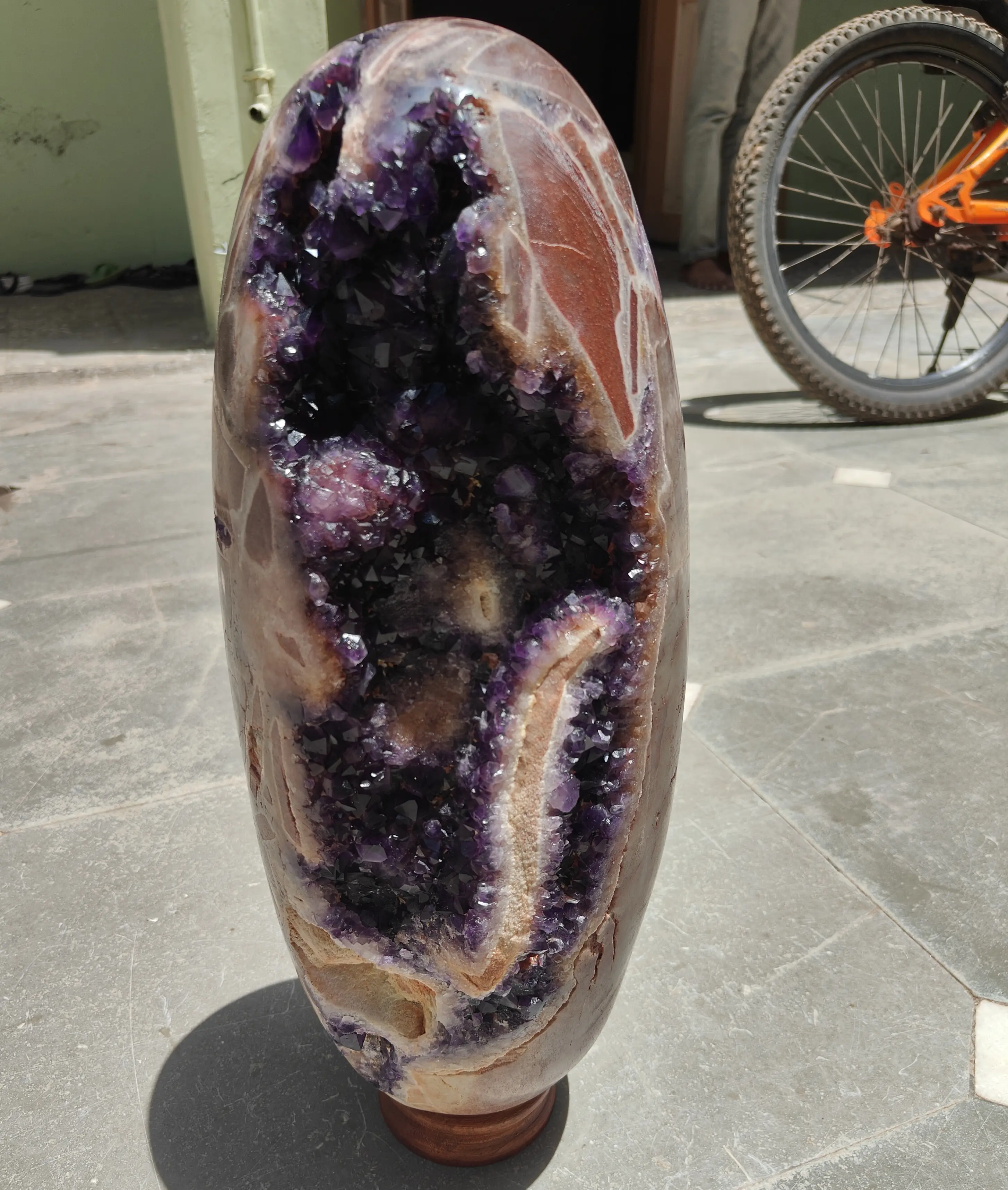 หินอเมทิสต์หินอาเกตธรรมชาติ ligam Geode สวยงามสำหรับตกแต่ง