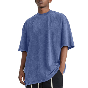 OEM Retro 100% Cotton Heavyweight <b>Men's</b> T-Shirts Oversized DTG Print Logo Tee Shirt Stone Acid Washed Vintage T-Shirt For <b>Men</b> - Product Image 1