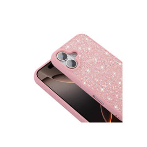 Funda Protectora de Silicona Rosa con Brillantina de Lujo para iPhone 16 14 Plus Max - Carcasa con Diamantes de Imitación y Función Antigolpes - Product Image 6