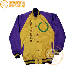 Veste universitaire brodée en satin Omega personnalisée fraternité vêtements grecs respirants de haute qualité Psi vestes pour hommes vente en gros - Product Image 1