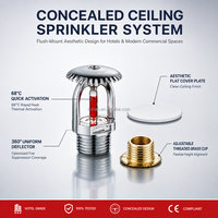 Sprinkler anti-incendie suspendu dissimulé personnalisé par l'usine Kunan avec couvercle chromé pour la protection incendie