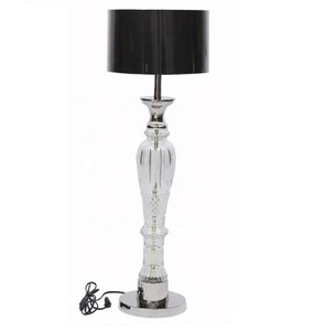 Lámpara de noche de escritorio para decoración de Hotel de lujo, lámparas de mesa de Metal con diseño de corte láser de acero inoxidable con pantalla blanca - Product Image 2