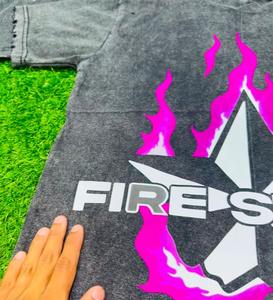 Axit rửa bông quá khổ T-Shirt phía trước và trở lại Logo là lớn dtf in ấn quần áo hàng đầu nhà sản xuất chỉ Tansy ngành công nghiệp - Product Image 4