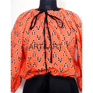 ชุดเดรสผ้าฝ้ายพิมพ์ลายดอกไม้สไตล์อินเดียสำหรับผู้หญิงชุดเดรสผ้าฝ้ายแขนสั้นเสื้อสำหรับเพื่อนเจ้าสาวชุดปาร์ตี้เสื้อตัวบนผ้าฝ้ายเหมาะสำหรับเป็นของขวัญแต่งงาน - Product Image 6