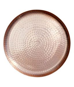 ถาดเสิร์ฟโลหะชุบสังกะสีทรงกลมหรูหราทนทานและมีสไตล์สำหรับเสิร์ฟเครื่องดื่มหรือของตกแต่ง - Product Image 2