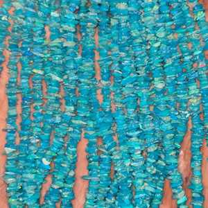 Cuentas sin cortar de ópalo etíope azul Paraiba, hebra de Chips DE PEPITA cruda Natural de 3mm para fabricación de joyas, suministros de bricolaje de piedras preciosas sueltas - Product Image 2