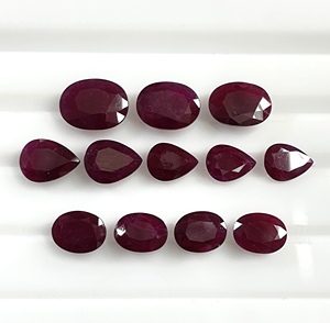 Mejor Precio, Rubí Africano Natural Calentado, Corte Ovalado en Forma de Pera, Calibración de Tamaño 6x8-8x10mm, Color Rojo Intenso, Gema Suelta para Joyería - Product Image 1