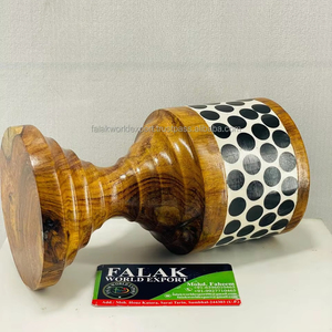 Ensemble complet de luxe de brûleur d'encens Mubkhar en bois et nacre et un support de bobine de parfum en acier inoxydable par FWE - Product Image 2