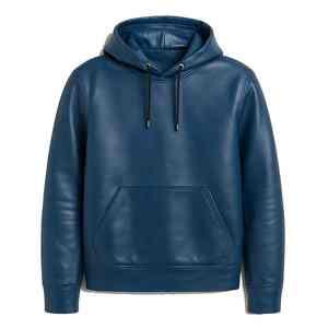 100% High Quality Leather Knitted <b>Winter</b> Stand Collar Pullover Hoodie Unisex Solid Color Digital Printing Breathable Oversized - Product Image 5
