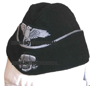 Gorra Lateral del Ejército Alemán de la Segunda Guerra Mundial, Material de Cuero con Coquilla Bordada e Insignia de Águila, para Actividades al Aire Libre y Uso Casual - Product Image 6