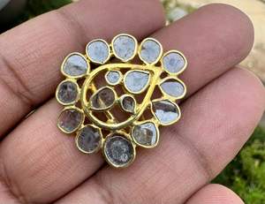 Bague originale en argent sterling 925 avec diamant naturel, monture en plaqué or, mariage religieux, fiançailles, cadeau de fête, Moissanite - Product Image 4