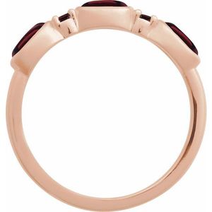 Bague Stuller Romantique à accents 72478:133P en Or Rose 14K, Platine et Rhodium, avec Perle taille Émeraude et sertissage géométrique clos, pour usage quotidien, Promises - Product Image 2