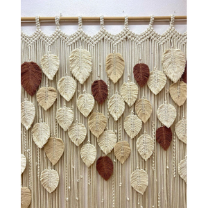 Beautiful Bohemian Macrame Leaves <b>Curtain</b> Handmade Wall Hanging for Outdoor Spaces for Wedding Christmas Decor Format Rope Boho - Product Image 2