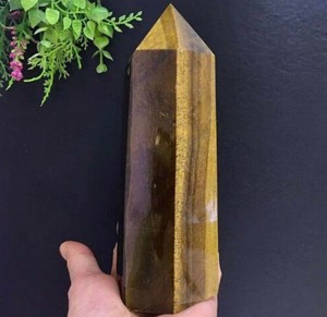 Tour de cristal œil de tigre en gros, naturel, poli, sculpté en forme de crayon, protection, courage, concentration, énergie, guérison, équilibrage des chakras, Feng - Product Image 2