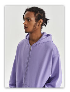 Sweat à capuche non tissé zippé imprimé de logo personnalisé en gros Sweatshirts Hip Hop Streetwear surdimensionnés lourds pour hommes pour l'hiver - Product Image 2