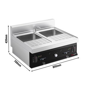 Cuiseur à pâtes électrique professionnel - Double cuve - Sur comptoir - 2x26L - 12kW - avec robinet de vidange - Profondeur 700mm - Product Image 2
