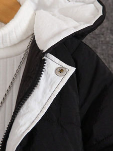 Men's High Street Style Casual Windbreaker Winter <b>Puffer</b> <b>Jacket</b> Hooded Stand Collar High Quality Light Effect <b>Thin</b> Nonwoven - Product Image 3