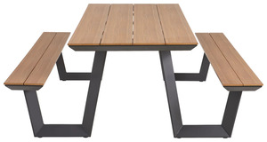 เฟอร์นิเจอร์ลานโลหะชุดเก้าอี้รับประทานอาหารพร้อมโต๊ะสําหรับบ้านโรงแรมสวนใช้ตกแต่งกลางแจ้งโลหะที่ทนทานทันสมัย - Product Image 6